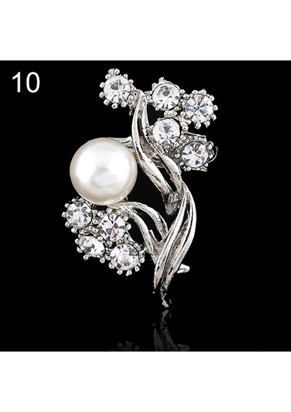 No.4 Boyutu Yeni Gelindik Lüks Buket Taşlı Kristal Broş Incili Çiçek Boulever (Yurt Dışından)