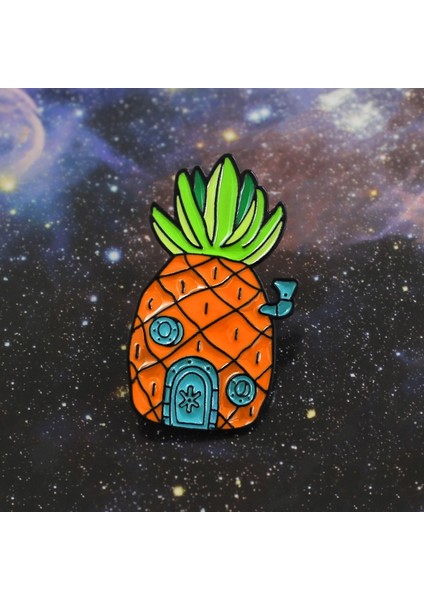 9 gr Bebek Bebek Hediyelik Eşya Için Süngerbob Ananas Kulübesi Casus Denim Rozeti Karikatür Süngerbob Sarı Ananas Ev Emaye Zain (Yurt Dışından)