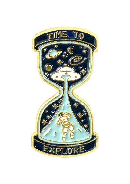 B Tarzı Kum Saati Emaye Yaratıcı Sakura Uzay Astronot Okyanus Balina Kafatası Kum Saati Broş Rozet Çizgi Film Broş Papyon Pin Takı Hediye (Yurt Dışından)