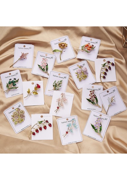 B14 Daisy Rose Çiçek Emaye Broş Düğün Buketi Kıyafet Broş Takı Aksesuarları Kadınlar Için Hediye (Yurt Dışından)