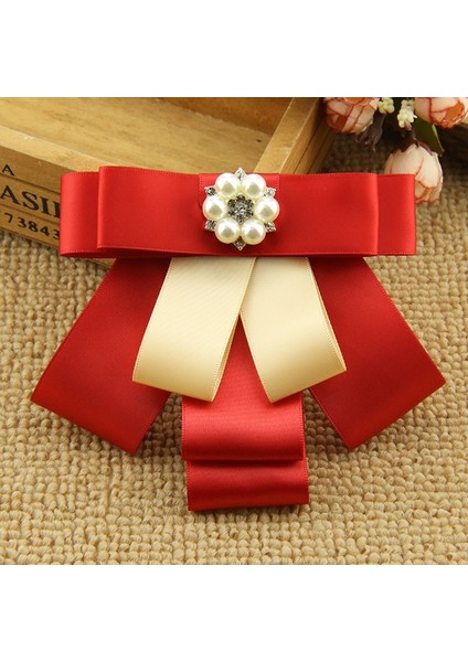 No.4 Boyutu I-Remiel Kurdele Papyon Tesbisi Kadın Kolej Taşlı Metal Broş Moda Korsaj Vintage Broş Kravat Bluz (Yurt Dışından)