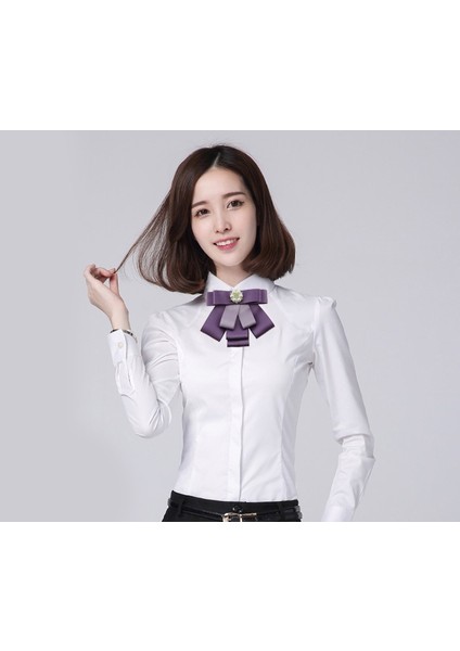 No.4 Boyutu I-Remiel Kurdele Papyon Tesbisi Kadın Kolej Taşlı Metal Broş Moda Korsaj Vintage Broş Kravat Bluz (Yurt Dışından) modelleri