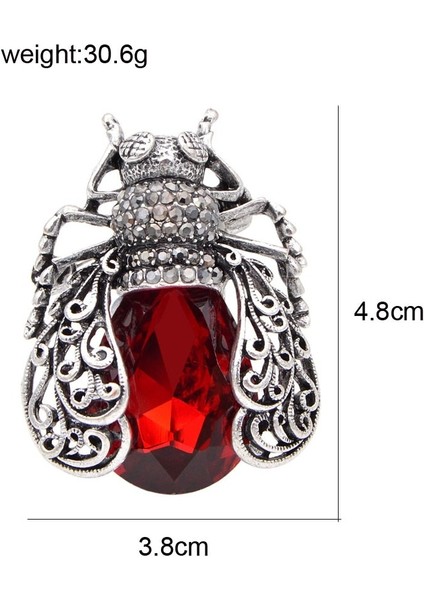 Mavi Stil Kadınlar Için Kristal Böcek Broş Vintage Moda Böcek Işlemeli Stil Broş Yüksek Kalite (Yurt Dışından)