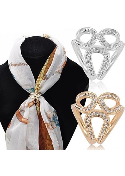 Gümüş Tarzı Ipek Eşarp Klips Tutucu Taşlı Taç Çember Broş Eşarp Klips Toka Takı Hediye (Yurt Dışından) modelleri