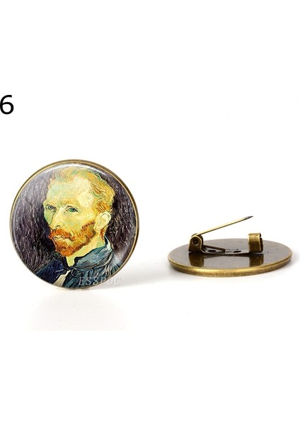 Bronz Tarzı No.6 Boyutu 2 Adet Van Gogh Yıldızlı Gece Broş Çanta Giyim Süsleme Van Gogh Ayçiçeği Broş Takı (Yurt Dışından)