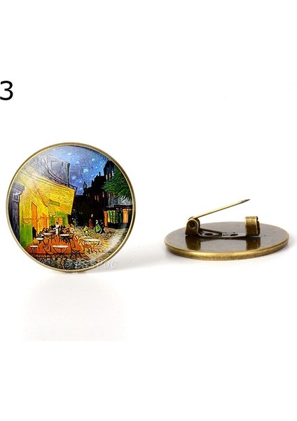 Bronz Tarzı No.6 Boyutu 2 Adet Van Gogh Yıldızlı Gece Broş Çanta Giyim Süsleme Van Gogh Ayçiçeği Broş Takı (Yurt Dışından)