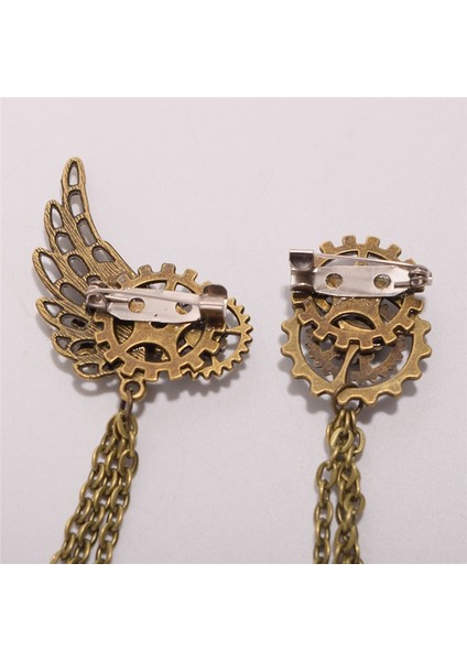 Bronz Tarzı Bir Viktorya Steampunk Dişli Kanat Zincir Broş (Yurt Dışından)