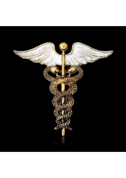 Vintage Caduceu Tıbbi Takı Hediye Doktorhemşiretıp Öğrencisi Asclepius'un Asası Acil Broş (Yurt Dışından)