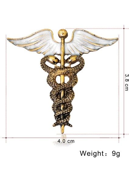 Vintage Caduceu Tıbbi Takı Hediye Doktorhemşiretıp Öğrencisi Asclepius'un Asası Acil Broş (Yurt Dışından)