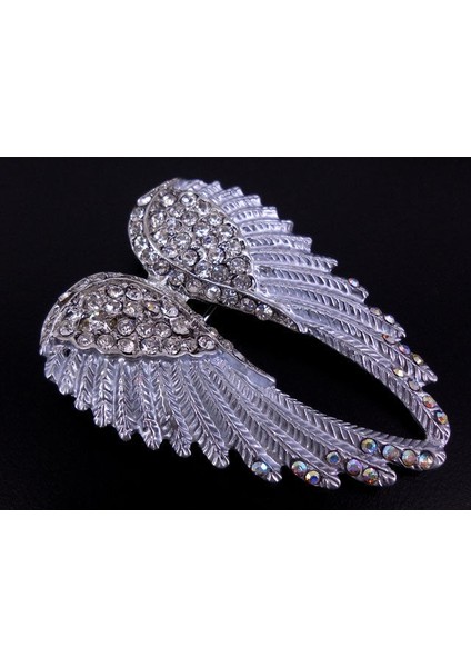 Beyaz Stil Şık Beyaz Melek Kanatı 5.5cm Uzunluğunda Avusturya Kristal Broş (Yurt Dışından)