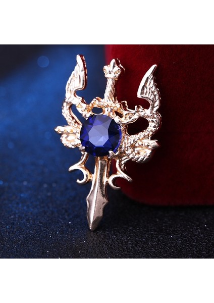 Antik Gümüş Tarzı 2019 Yeni Vintage Metal Ejderha Kılıcı Broş Hayvan Taşlı Papyon Erkek Takım Gömlek Rozeti Takı Aksesuarları (Yurt Dışından)