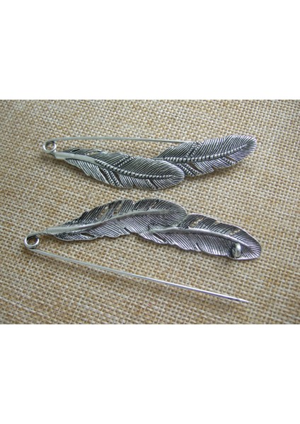 2 Adet Antika Gümüş Büyük Tüy Dayanıklı Güçlü Metal Kilt Eşarp Broş Güvenliği Pin (Yurt Dışından) modelleri