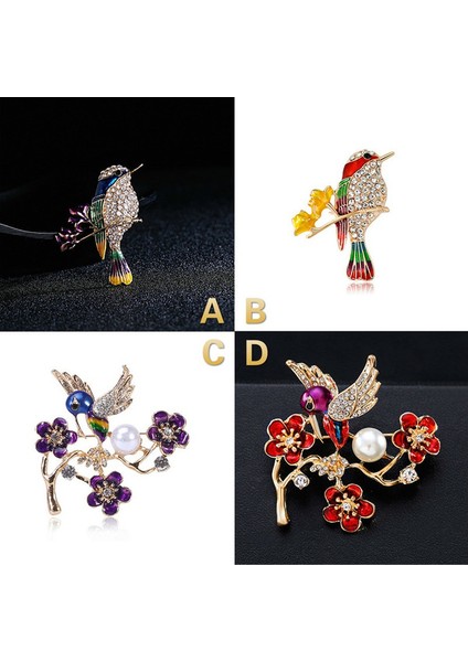 B Kuş Broşu - Taşlı Kuş Broşu ile Zarif Kuş Email Broş Oiseau (Yurt Dışından)