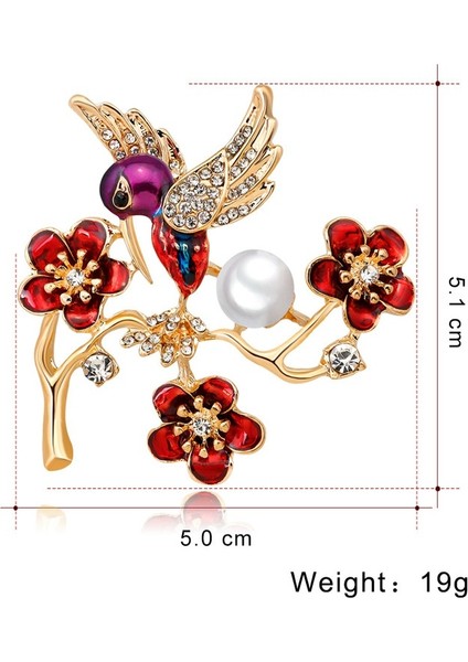 B Kuş Broşu - Taşlı Kuş Broşu ile Zarif Kuş Email Broş Oiseau (Yurt Dışından)