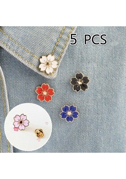Siyah 5 Adet Çanta Okul Forması Kız Takıları Için Güzel Sakura Çiçeği Broş Yaka Pini Badge (Yurt Dışından) fiyatları