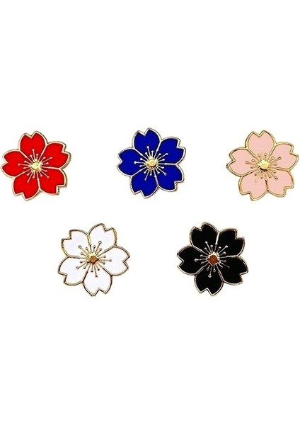 Siyah 5 Adet Çanta Okul Forması Kız Takıları Için Güzel Sakura Çiçeği Broş Yaka Pini Badge (Yurt Dışından) fırsatları