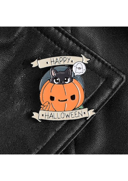 Mutlu Halloween Takı Cadı Kedi Kabak Emaye Çizgi Film Rozet Pin (Yurt Dışından) fiyatları