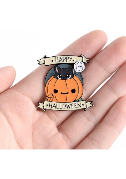 Mutlu Halloween Takı Cadı Kedi Kabak Emaye Çizgi Film Rozet Pin (Yurt Dışından) indirimleri