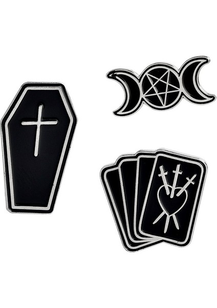No.2 Boyutu Cenaze Işçisi Ölüm Tabut Rozeti Üçlü Tabut Tarot Kartları Punk Rozet Mont Rozetleri (Yurt Dışından) indirimleri