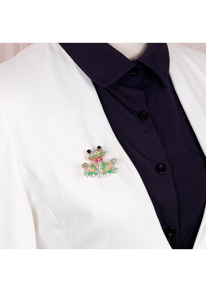 1 Bilgisayar Kadınlar Için Çizgi Film Taşlı Kurbağa Broş Böcek Broşları Şal Tokası Hediye (Yurt Dışından) modelleri