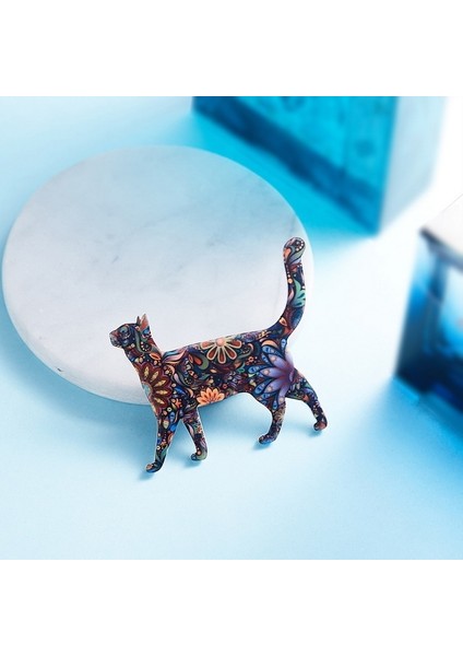 Broş Kadınlar Için Akrilik Kedi Broş Yaka Broşu Veya Eşarp Baskılı Bohemya Evcil Hayvan Broş Rozetler Etnik Takı Aksesuarları (Yurt Dışından) modelleri