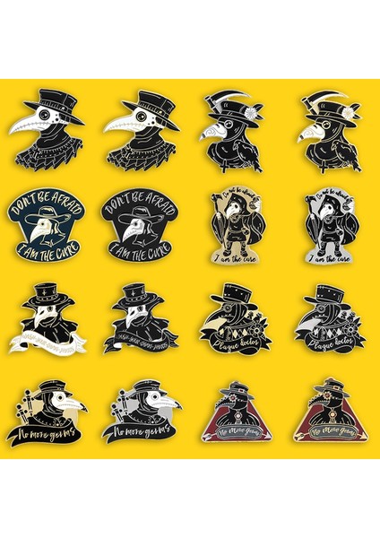 No.10 Boyutu Veba Doktoru Rozeti Tüyli Broş Pin Gotik Takı Arkadaş Hediyeleri (Yurt Dışından)