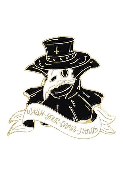 No.10 Boyutu Veba Doktoru Rozeti Tüyli Broş Pin Gotik Takı Arkadaş Hediyeleri (Yurt Dışından)