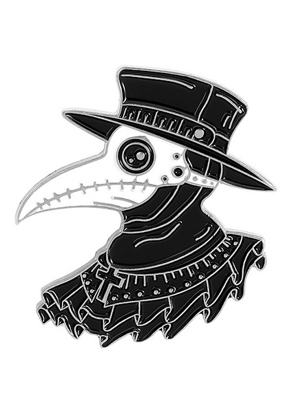 No.10 Boyutu Veba Doktoru Rozeti Tüyli Broş Pin Gotik Takı Arkadaş Hediyeleri (Yurt Dışından)