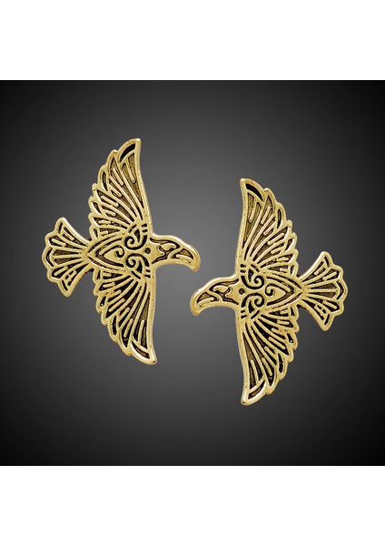 Bronz Tarzı No.1 Boyutu Erkekler Için Viking Uçan Rave Norse Karga Broş Vintage Hayvan Düğme Rozeti Kazak Palto Yaka Broşları (Yurt Dışından)