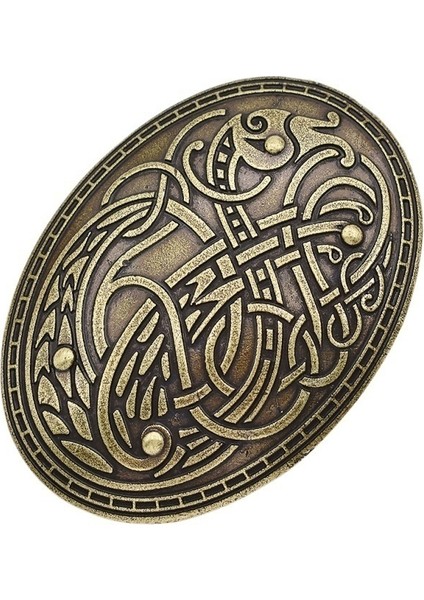 Bronz Antik Gümüş Bronz Viking Çağı Oval Broş Kaplumbağa Fibula Amulet Isveç Fibula Takı Broşlar (Yurt Dışından)