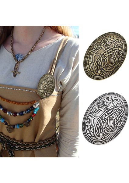 Bronz Antik Gümüş Bronz Viking Çağı Oval Broş Kaplumbağa Fibula Amulet Isveç Fibula Takı Broşlar (Yurt Dışından)