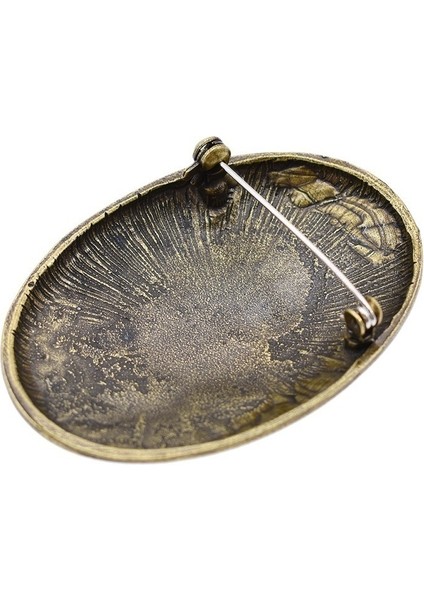 Bronz Antik Gümüş Bronz Viking Çağı Oval Broş Kaplumbağa Fibula Amulet Isveç Fibula Takı Broşlar (Yurt Dışından)