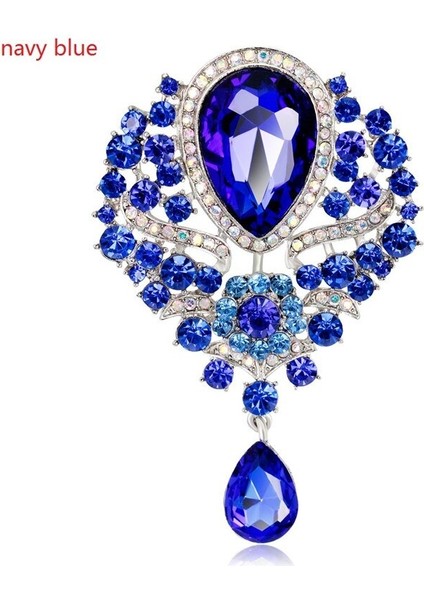 Gri Tarzı Kadınlar Için Büyük Kristal Su Damlası Broşlar Vintage Moda Kolye Stil Şık Düğün Parti Takı Broş (Yurt Dışından) fırsatları