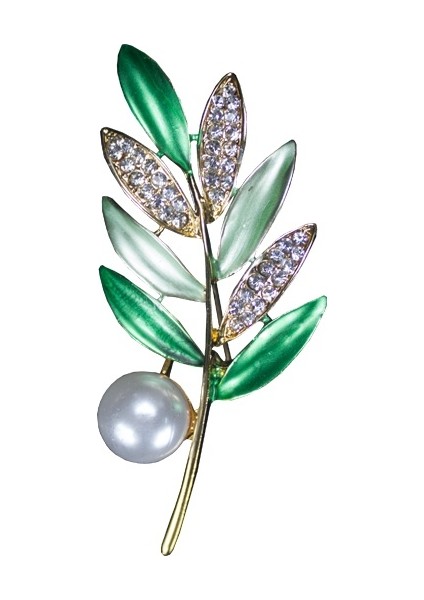 Turuncu Tarzı Inci Yaprak Metal Alaşım Broş Moda Kadın Aksesuarları Takım Papyon Pin Takı Broş Yeni Stil (Yurt Dışından) fırsatları
