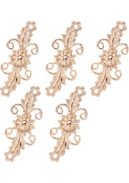 Altın Tarzı Tip A 5 Çift Vintage Çiçekli Çin Cheongsam Toka Pelerin Kapatıcı Düğme Dikme Kanca ve Göz Broş Klips (Yurt Dışından)