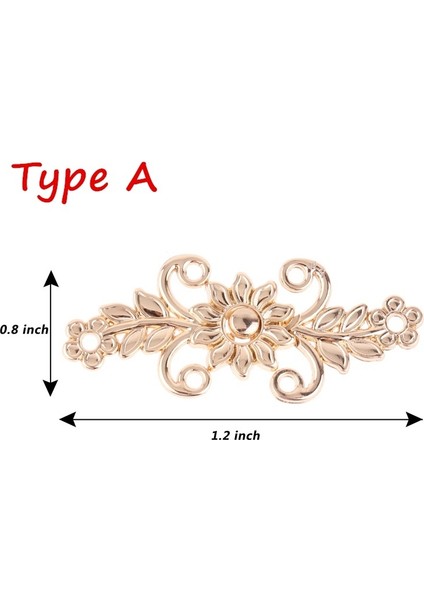 Altın Tarzı Tip A 5 Çift Vintage Çiçekli Çin Cheongsam Toka Pelerin Kapatıcı Düğme Dikme Kanca ve Göz Broş Klips (Yurt Dışından)