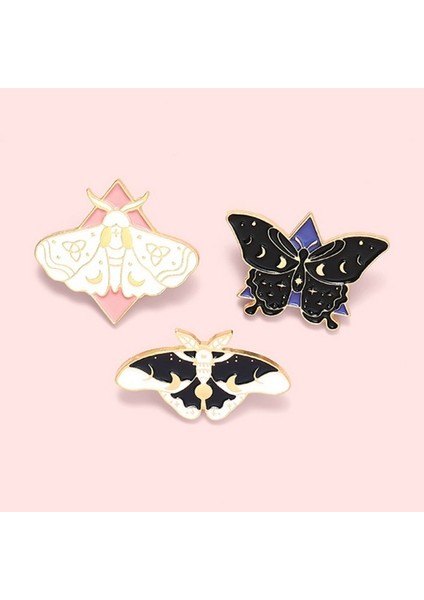 B Gothic Rozet Takı Hediye Çocuklar Arkadaşlar Için Güve Kelebek Mine Ay Fazı Broş Düğme Emlak Mağaza (Yurt Dışından)