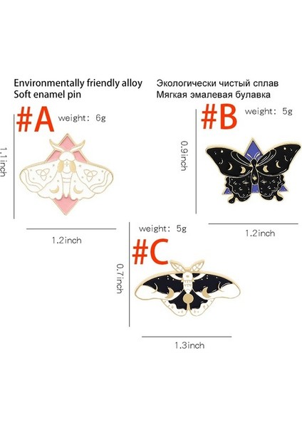 B Gothic Rozet Takı Hediye Çocuklar Arkadaşlar Için Güve Kelebek Mine Ay Fazı Broş Düğme Emlak Mağaza (Yurt Dışından) modelleri