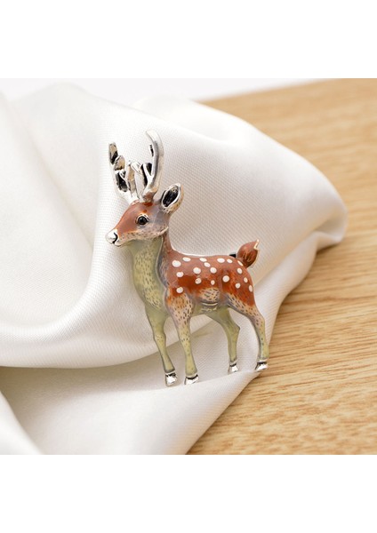 Kırmızı Stil Kadınlar Için Sevimli Geyik Broşları Karaca Sika Geyiği Hayvan Broş Aksesuarları Çocuk Hediyesi (Yurt Dışından) fiyatları