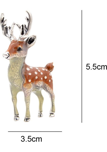 Kırmızı Stil Kadınlar Için Sevimli Geyik Broşları Karaca Sika Geyiği Hayvan Broş Aksesuarları Çocuk Hediyesi (Yurt Dışından) modelleri