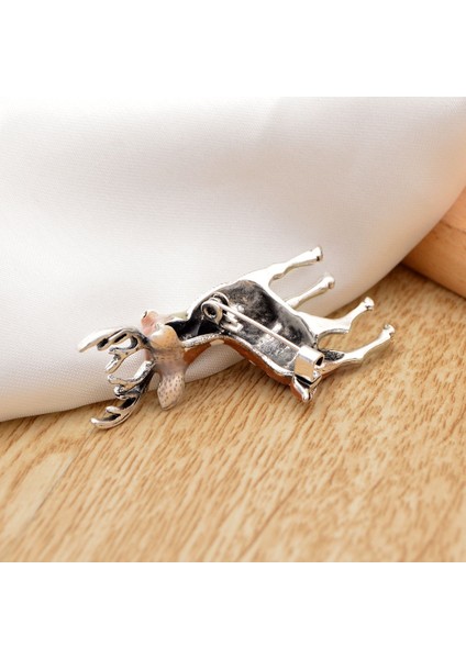 Kırmızı Stil Kadınlar Için Sevimli Geyik Broşları Karaca Sika Geyiği Hayvan Broş Aksesuarları Çocuk Hediyesi (Yurt Dışından) fırsatları