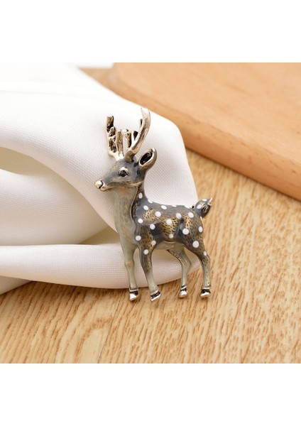 Kırmızı Stil Kadınlar Için Sevimli Geyik Broşları Karaca Sika Geyiği Hayvan Broş Aksesuarları Çocuk Hediyesi (Yurt Dışından) indirimleri