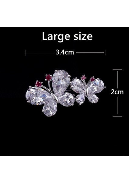 Büyük Beyaz Kadınlar Için Yeni Taşlı Kelebek Broşlar 7 Renk Düğün Moda Takı Hediye Kadınlar Sevimli Çinko Kristal Kelebek Emaye Iğne Aksesuarları Küçük ve Büyük Boyutlar (Yurt Dışından)