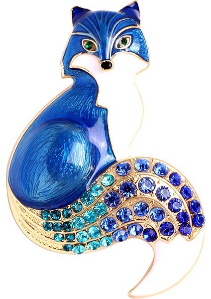 Mavi Stil Yeni Gelen Taşlı Tilki Broşlar Kadınlar Için Emaye Hayvan Pin Broo Renkler Kış Tasarımı Ceket Takı Mevcut (Yurt Dışından)