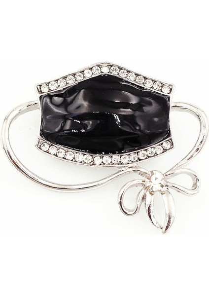 Siyah Stil Mine Kristal Ağız Maskesi Şekil Şanslı Takı Hediye (Yurt Dışından)