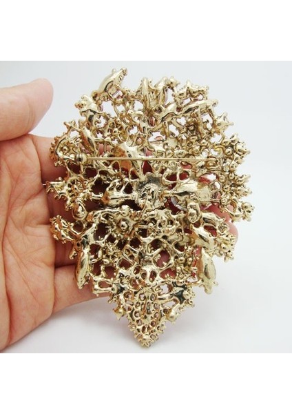 Altın Tarzı Kadınlar Için Renkli Kristal Broşlar ile Benzersiz Vintage Moda Çiçek Broşu (Yurt Dışından) modelleri