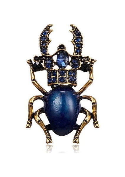 Cerambycidae Moda Mineli Böcek Rozeti Boyama Taşlı Broş Insekt, Vahşi, Alaşım Renkli, Göğüslük (Yurt Dışından)