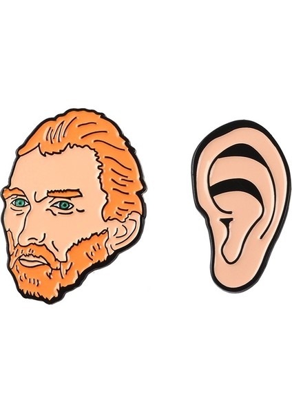 2 Adet/takım Van Gogh Mine Emaye Sanatçı Broşları Van Gogh ve Kulak Rozeti Broşları Sanatçı Takı (Yurt Dışından)