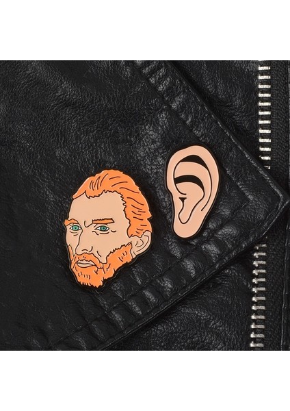 2 Adet/takım Van Gogh Mine Emaye Sanatçı Broşları Van Gogh ve Kulak Rozeti Broşları Sanatçı Takı (Yurt Dışından)