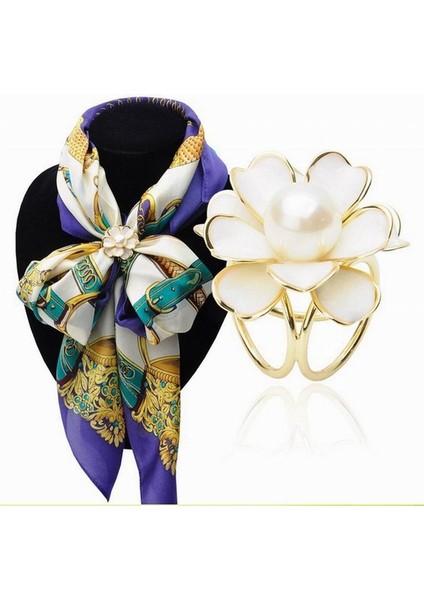 Siyah Stil Kadın Moda Inci Taşlı Taçlı Hoop Ipek Şal Toka Klipsi Toka Tutucu Takı Hediye (Yurt Dışından) fiyatları